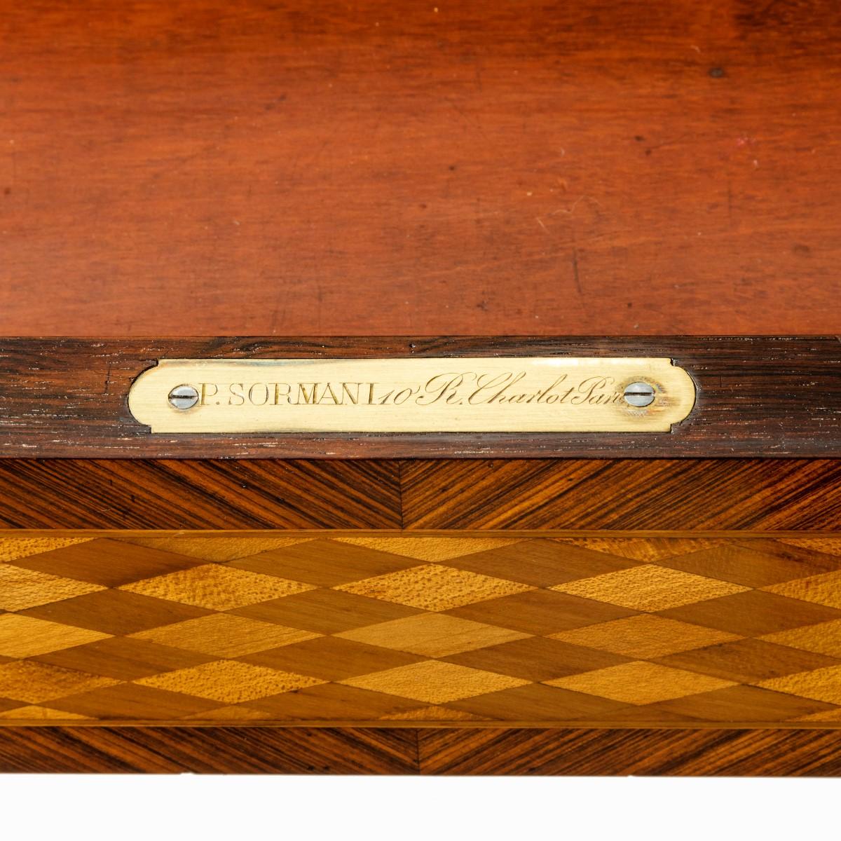 French Napoleon III Parquetry Card Table by Sormani For Sale