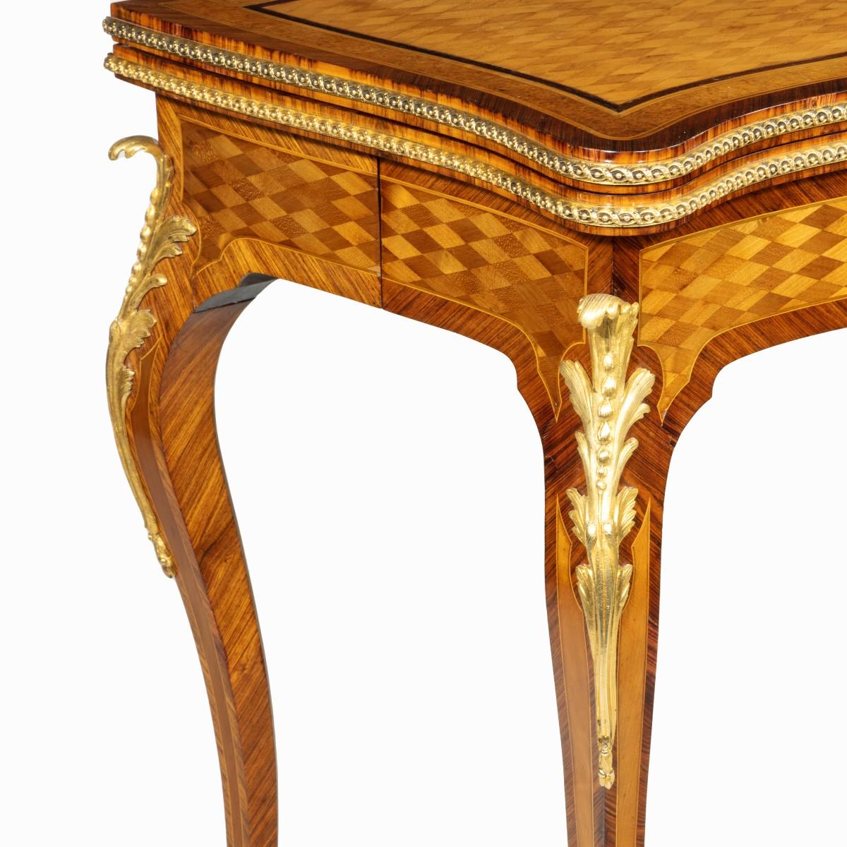 Napoleon III Parquetry Card Table by Sormani For Sale 3