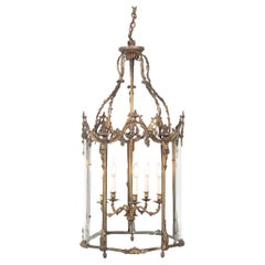 Antique A Napoleon III pentagonal ormolu hanging lantern
