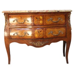 19th Century Louis XV style Marquetry Chest of Drawers in rosewood