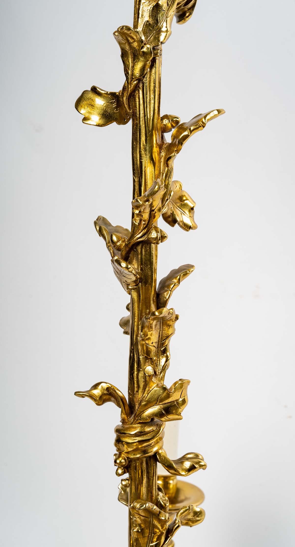 European Napoleon III Period Gilt Bronze Chandelier