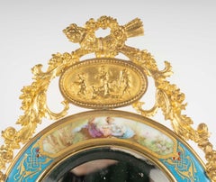 A Napoleon III Period Table Mirror in Gilt Bronze and Sèvres Enamelled Porcelain