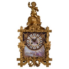 Napoleon III Style Clock Made Out of Porcelain and Gilded Bronze