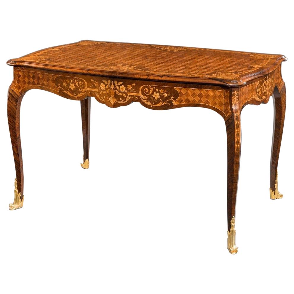 Napoleon Single Drawer Kingwood Library Table French 1860 For Sale