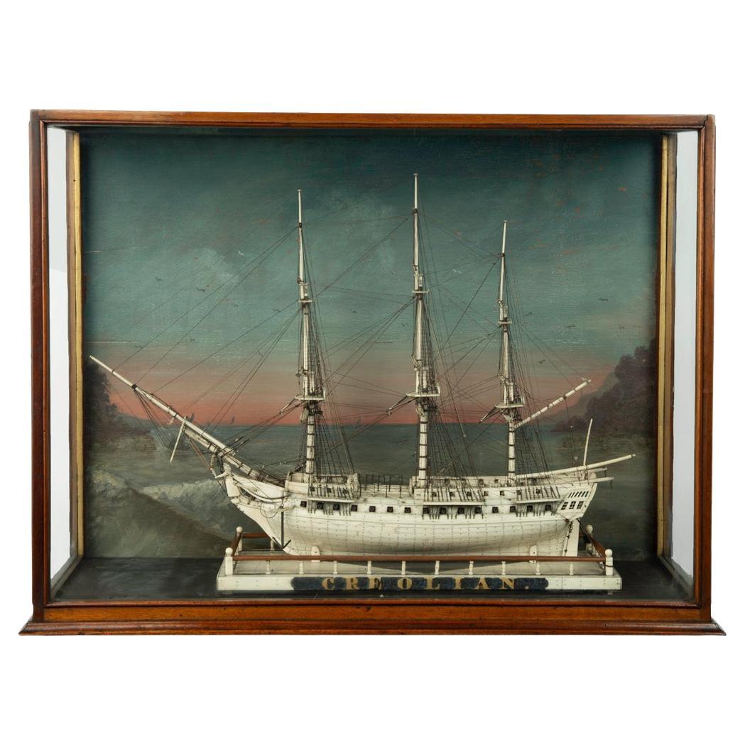 A Napoleonic era bone prisoner of war model of the 40-gun frigate ‘Creolian’