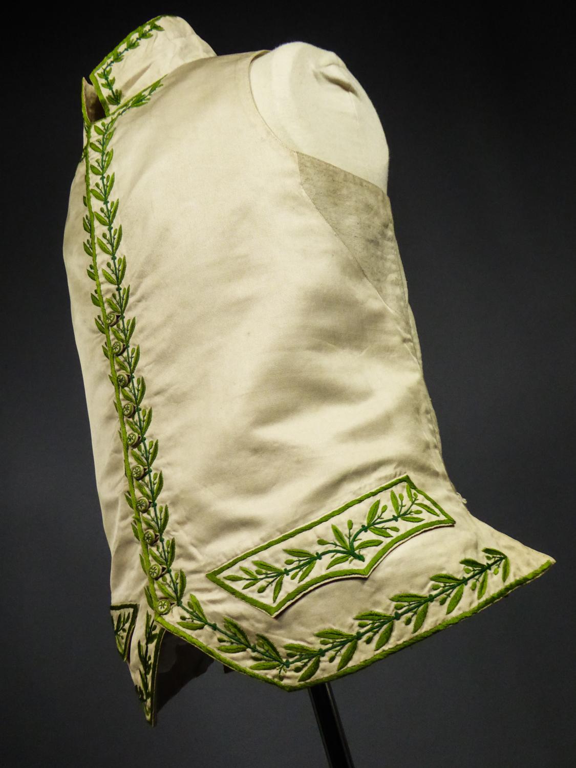A Napoleonic period embroidered Silk Waistcoat - Académie Française Circa 1810 9