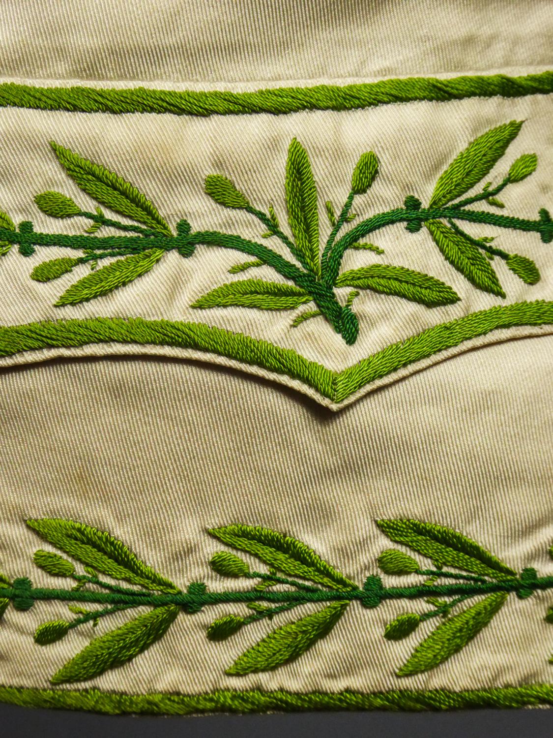 A Napoleonic period embroidered Silk Waistcoat - Académie Française Circa 1810 10