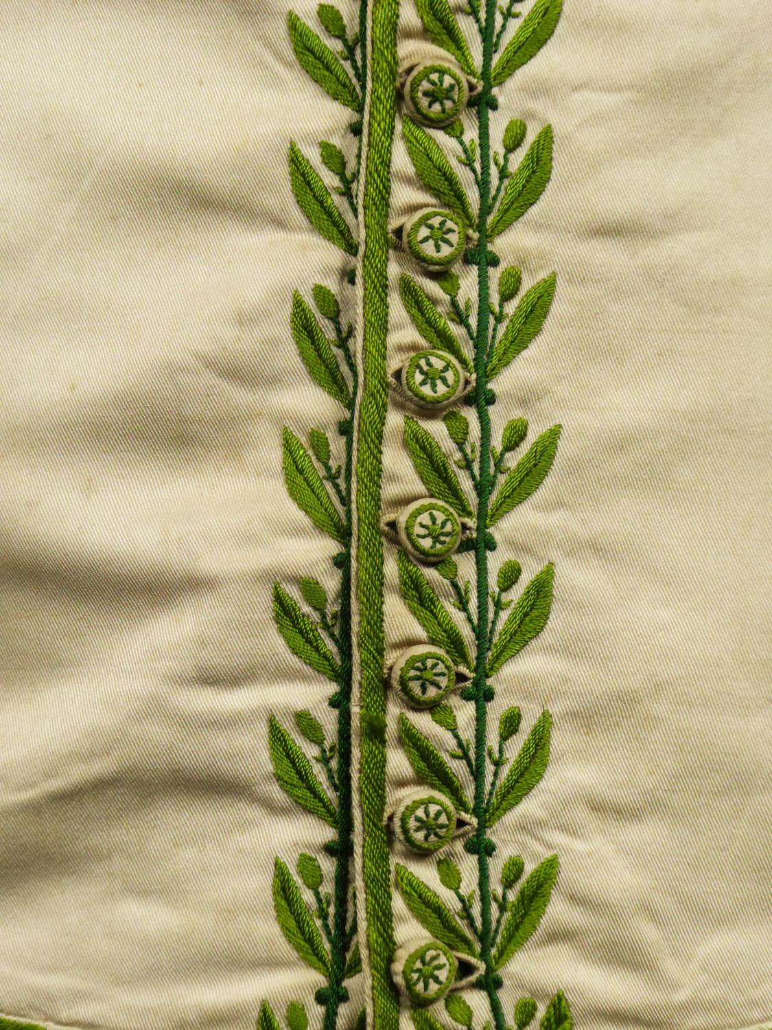 A Napoleonic period embroidered Silk Waistcoat - Académie Française Circa 1810 2