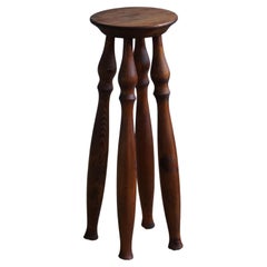 A Narrow Pedestal / Stool in Solid Pine, Danish Mid Century Modern, 1950s