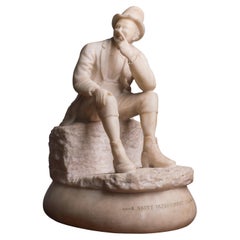 "A Nasty Impertinent Fellow" -  Marble Sculpture, 19th Century