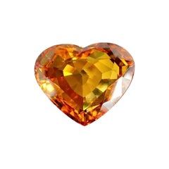 A Natural 12.14-Carat Heart-Shaped Yellow Sapphire