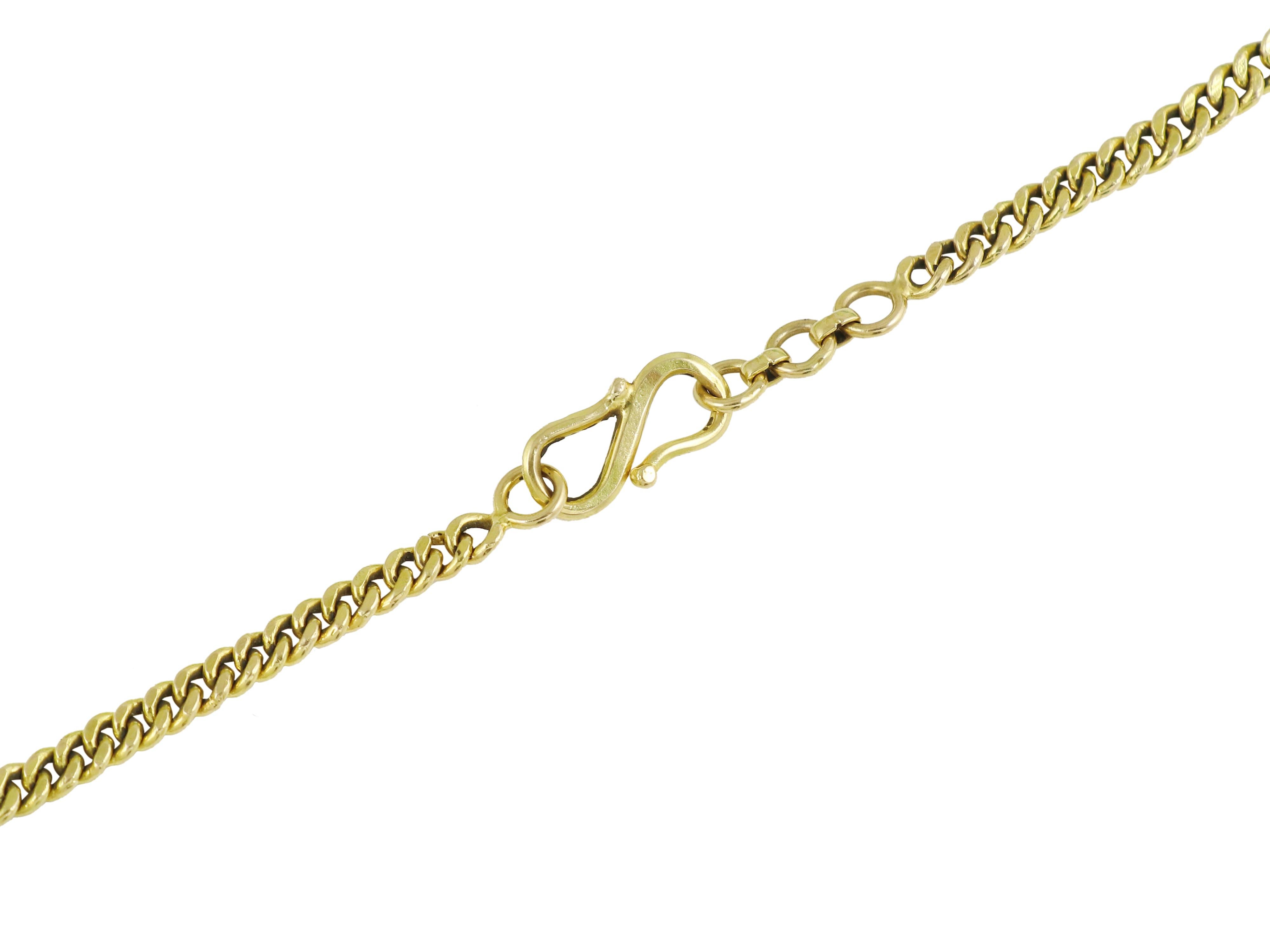 A natural emerald necklace set in 18K yellow gold along with natural diamonds For Sale 4