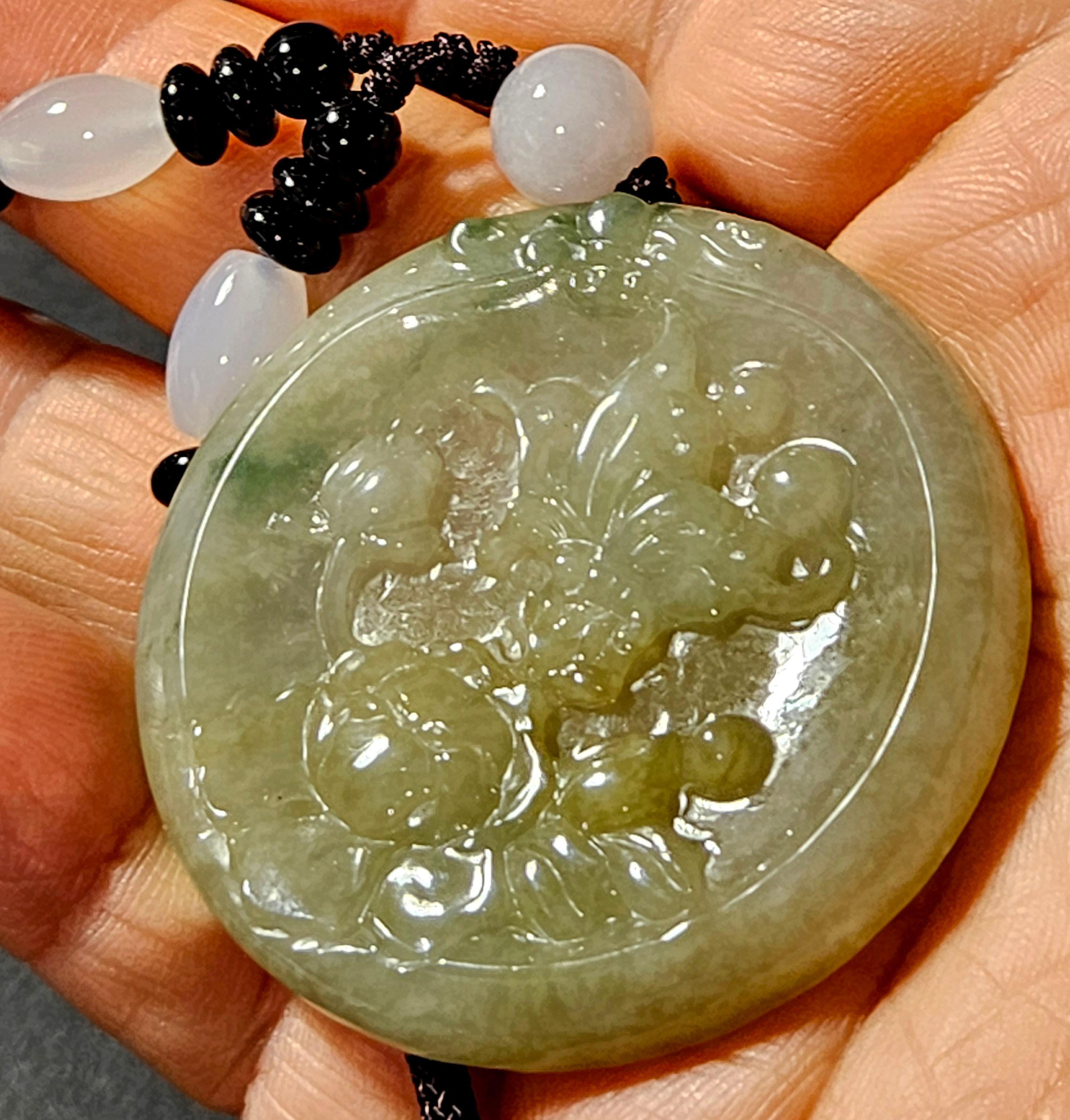 Jade Pendentif disque en jadéite naturelle du Myanmar Ric#JD004 en vente