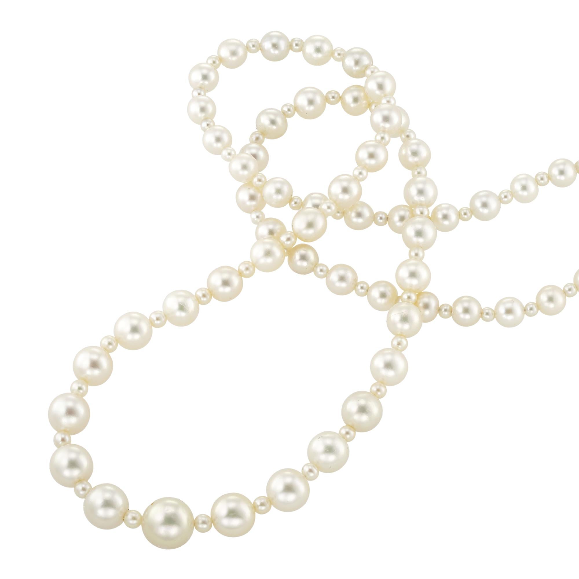 Una collana di perle naturali e diamanti In condizioni ottime in vendita a London, GB