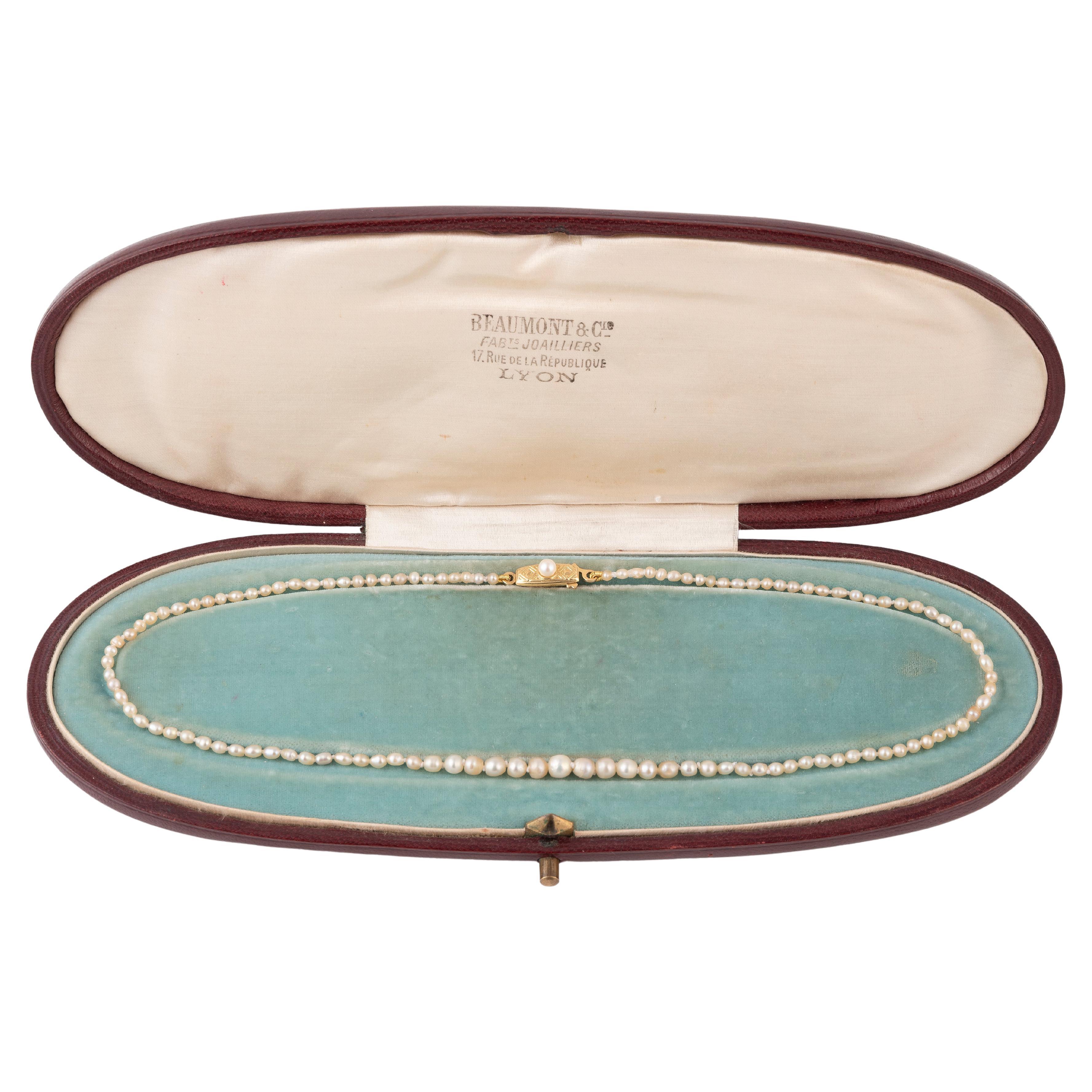 Art déco Collier de perles naturelles circa 1910 By BAUMONT & Co. en vente