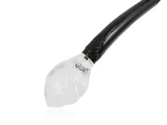 A natural Rock Crystal and Chalcedony Serving Spoon - Hand-Carved Peacock Design