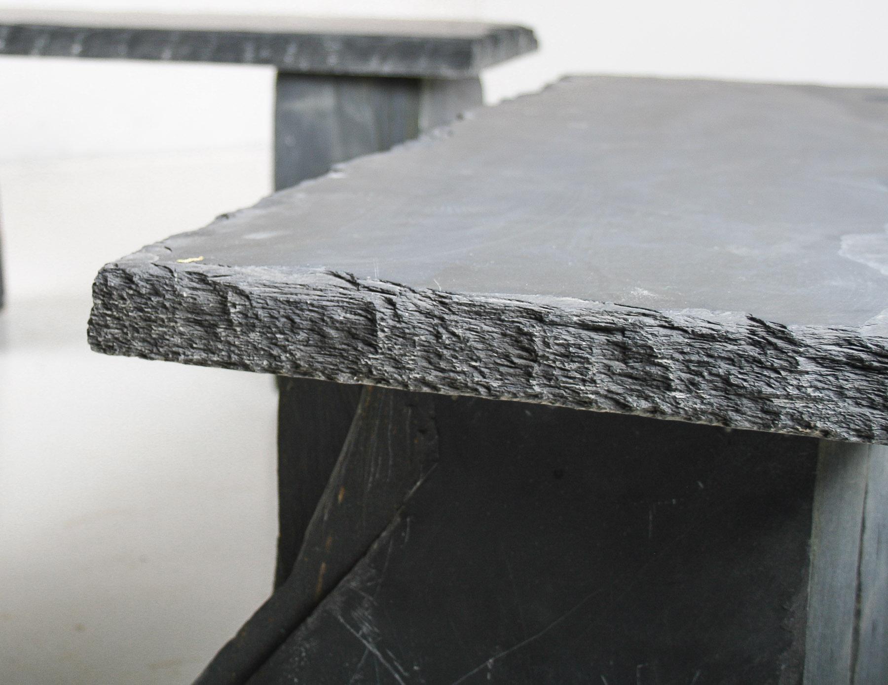 Asiento de piedra maciza natural para banco de jardín - Pizarra galesa Wabi Sabi Riven 3
