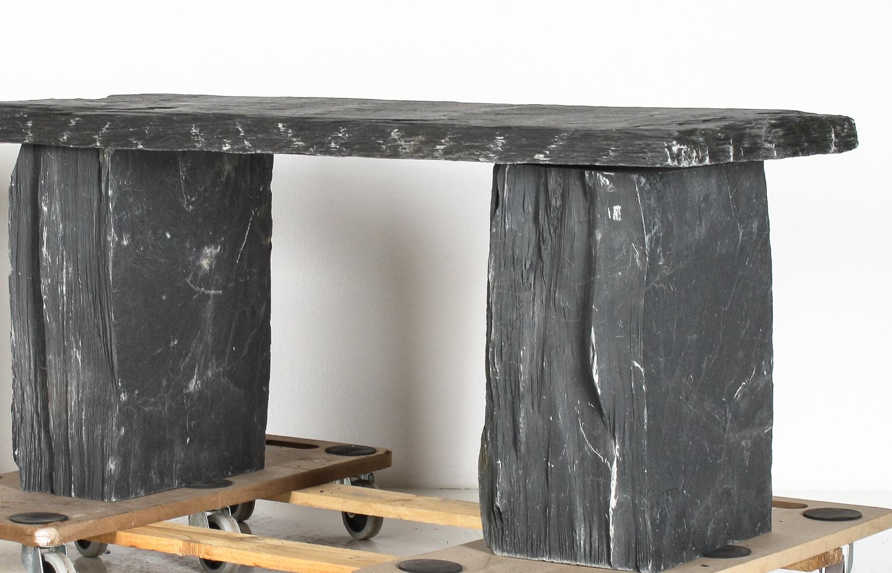 Asiento de piedra maciza natural para banco de jardín - Pizarra galesa Wabi Sabi Riven 8