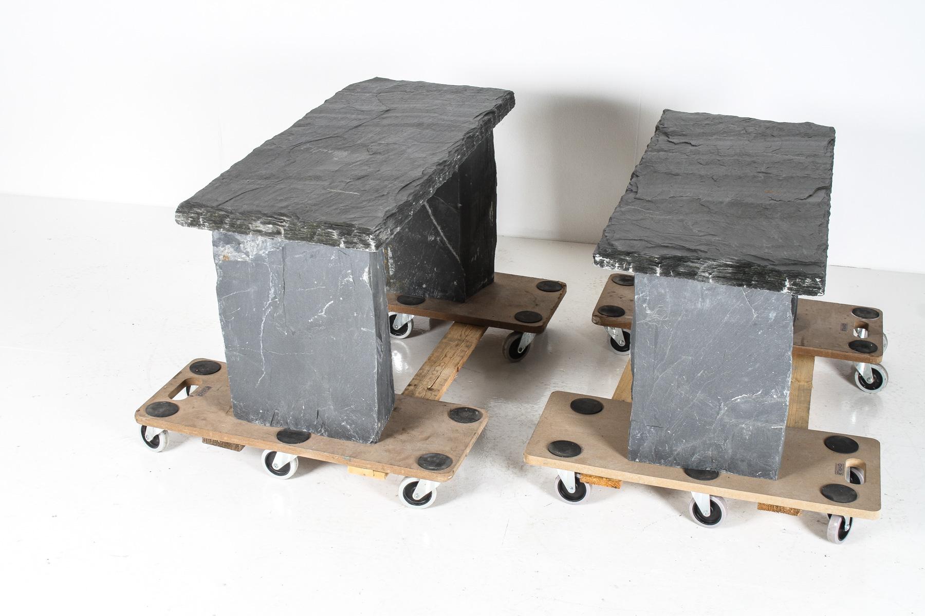 Asiento de piedra maciza natural para banco de jardín - Pizarra galesa Wabi Sabi Riven 11