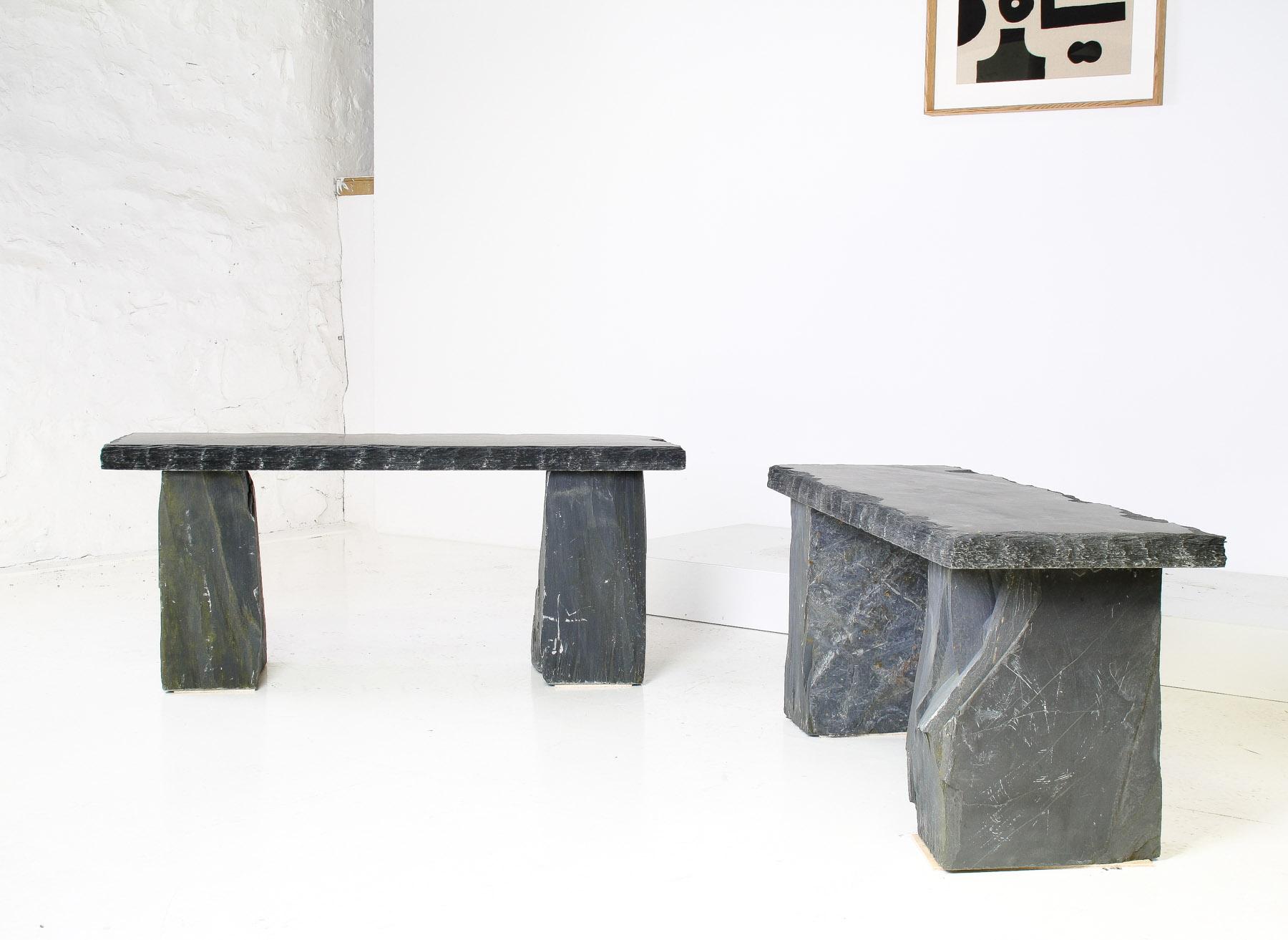 Asiento de piedra maciza natural para banco de jardín - Pizarra galesa Wabi Sabi Riven en Bueno Estado en Llanbrynmair, GB