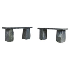 A Natural Solid Stone Garden Bench Seat – Riven Wabi Sabi Welsh Slate