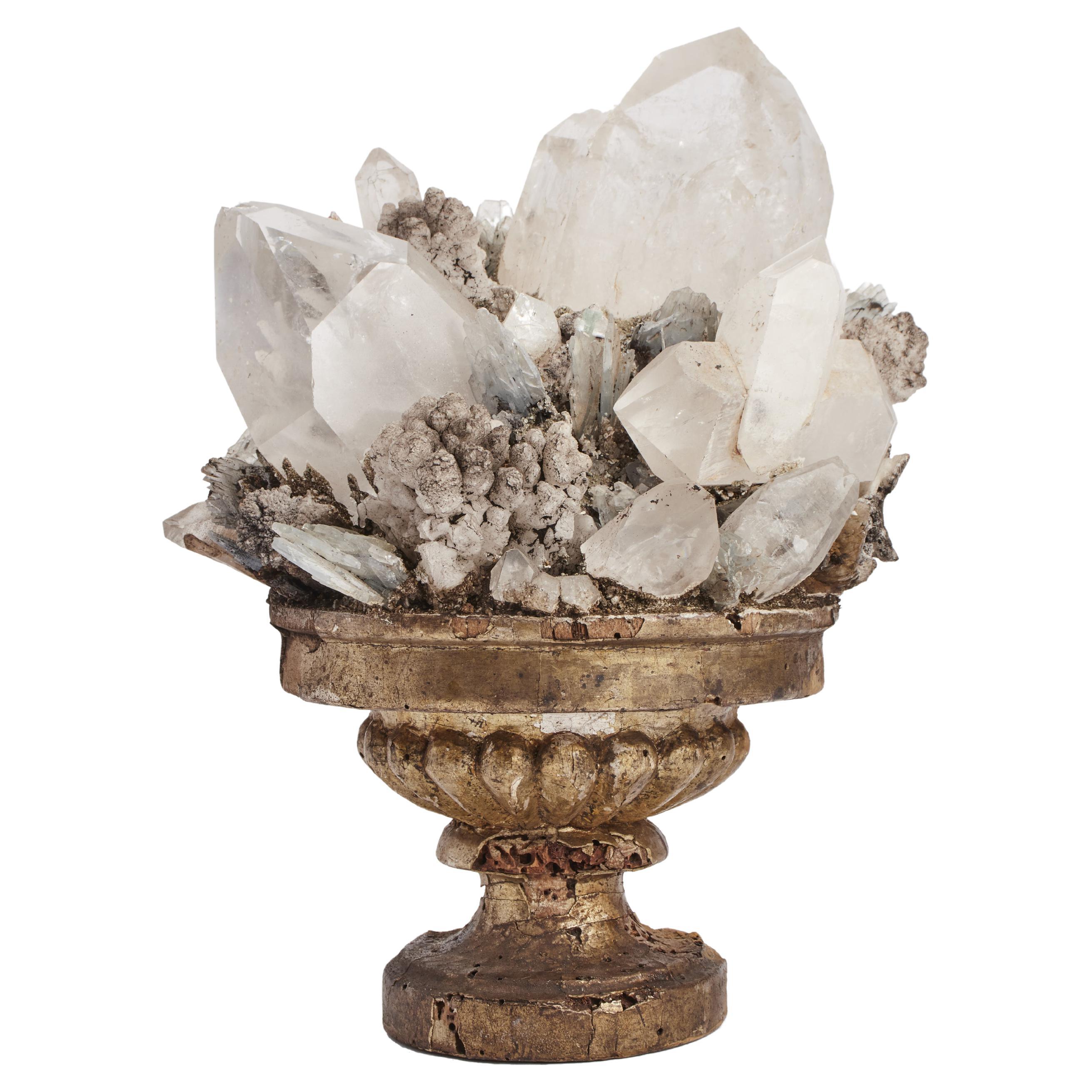 Natural Specimen White Quartz and Rock Crystals, Italy, 1880