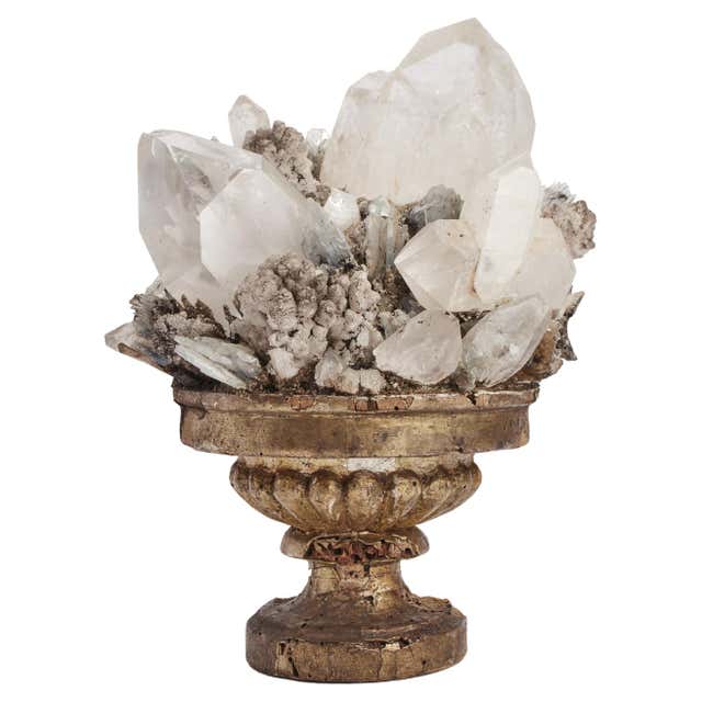 White Rock Quartz Crystal Geode Natural Specimen Sculpture For Sale at ...