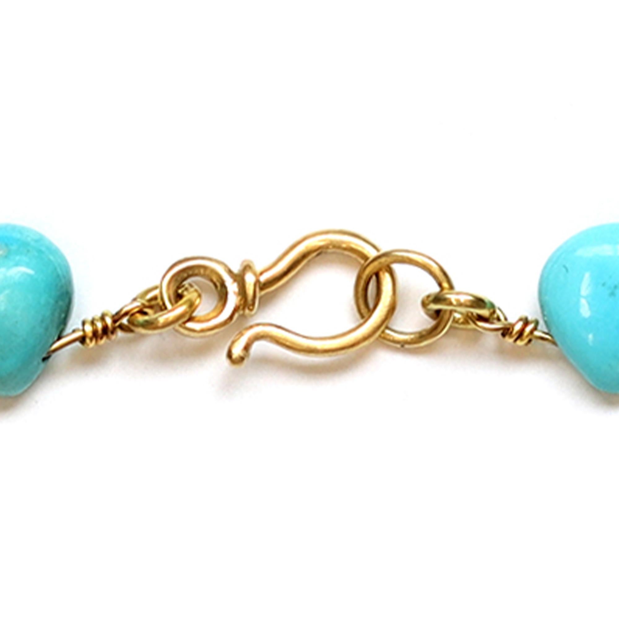 turquoise jewellery set in gold
