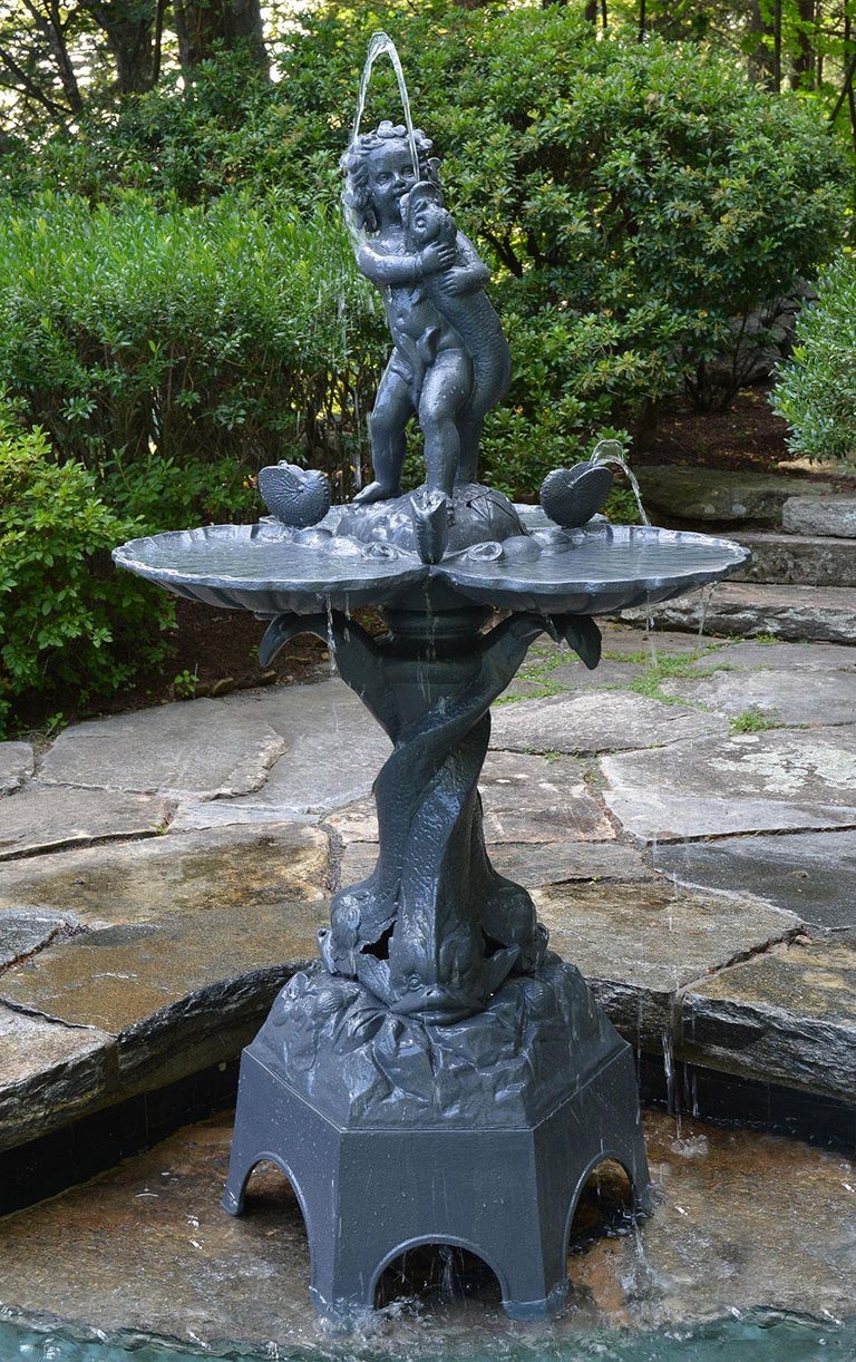 NauticalThemed CastIron Fountain by J.W. Fiske For Sale at 1stDibs