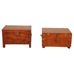 A Near A Pair Of 19th Century Campaign Or Marine Chests