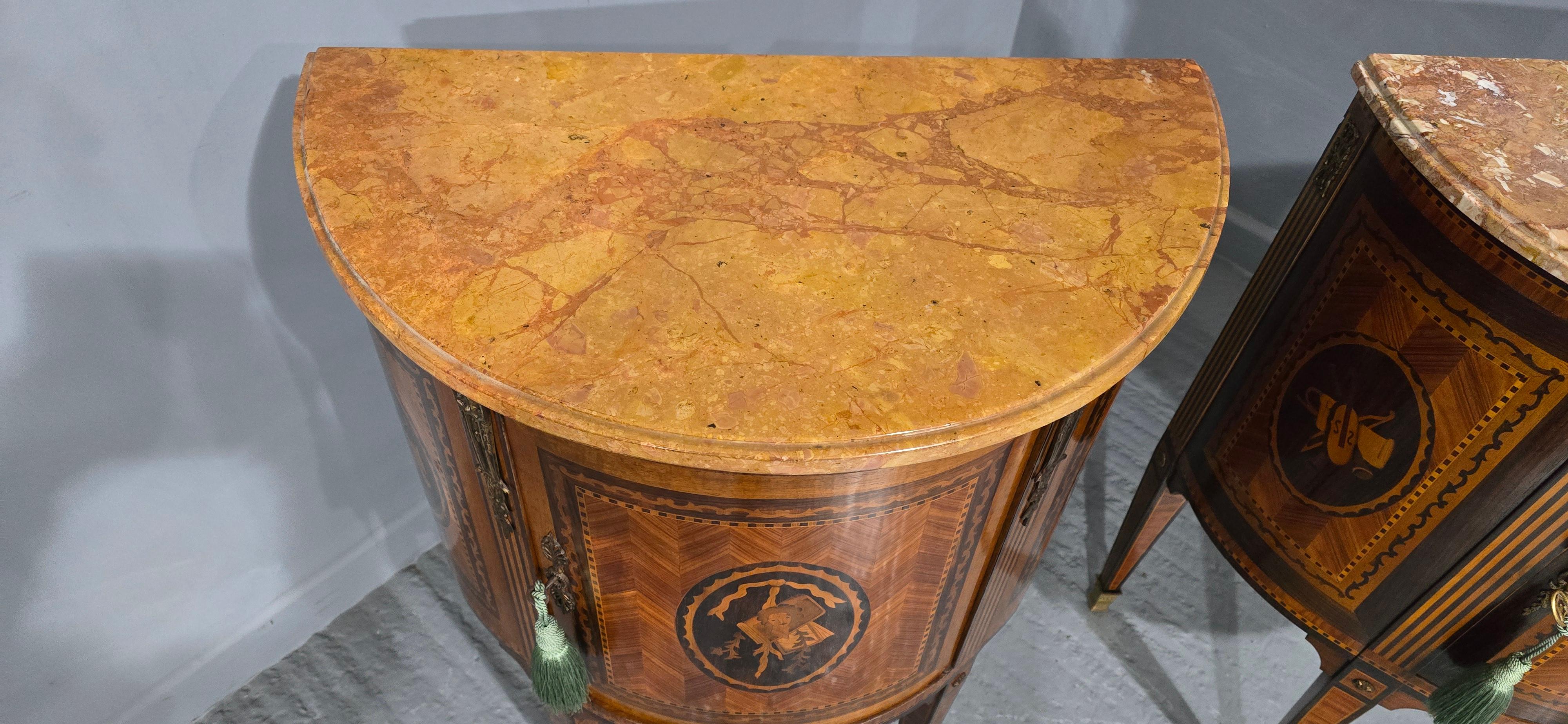 A Near Pair French Marquetry Cabinets For Sale 4