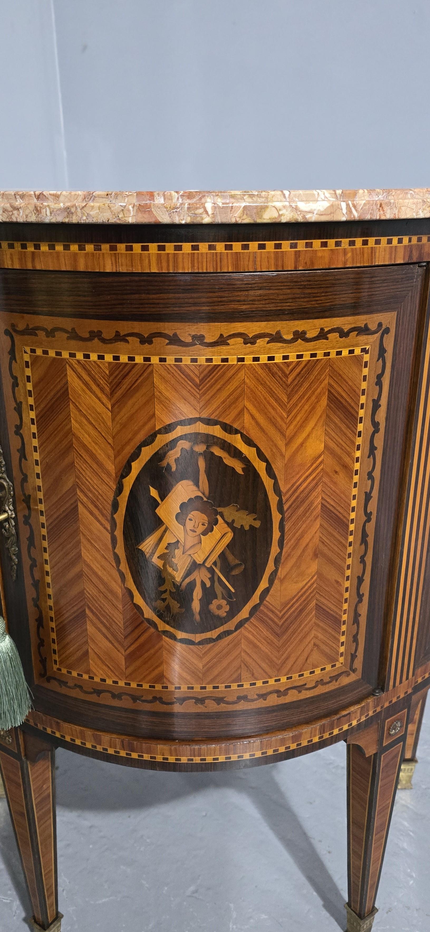 20th Century A Near Pair French Marquetry Cabinets For Sale
