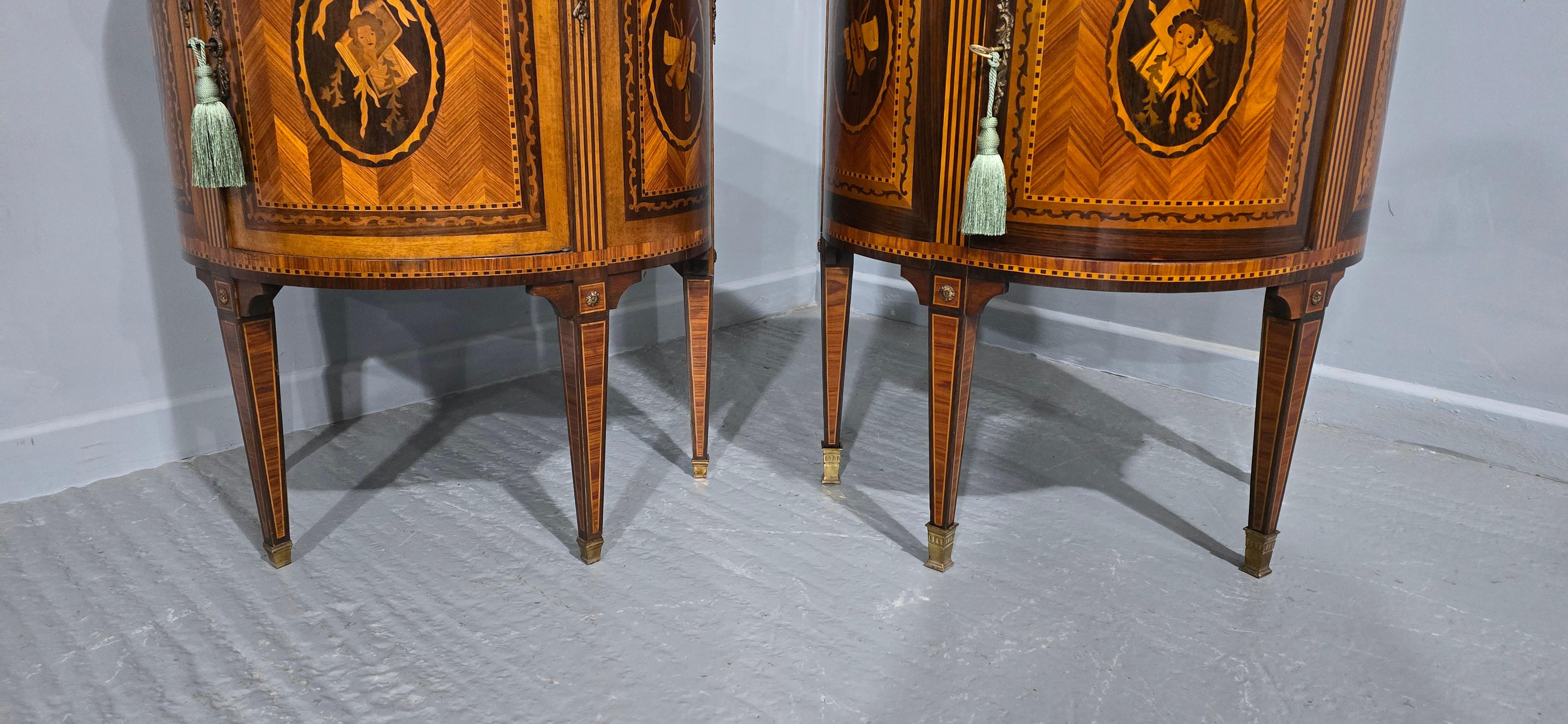 A Near Pair French Marquetry Cabinets For Sale 1