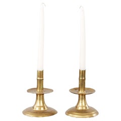 A Near Pair of 17th c. English Brass Candlesticks A Near Pair of 17th c. English Brass Candlesticks