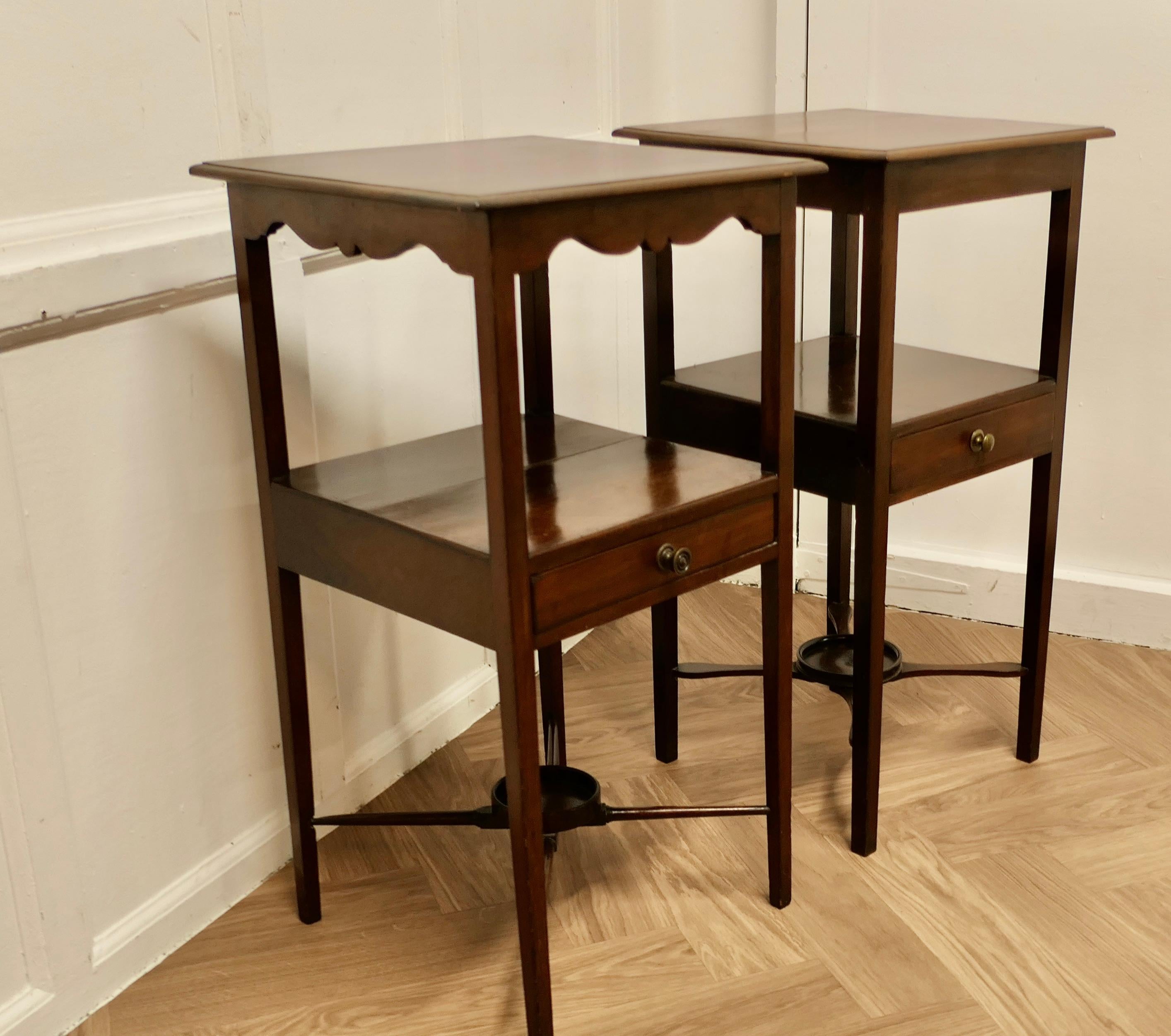 19th Century A Near Pair of Georgian Style, Side or Bedside Tables  These are 2 very similar