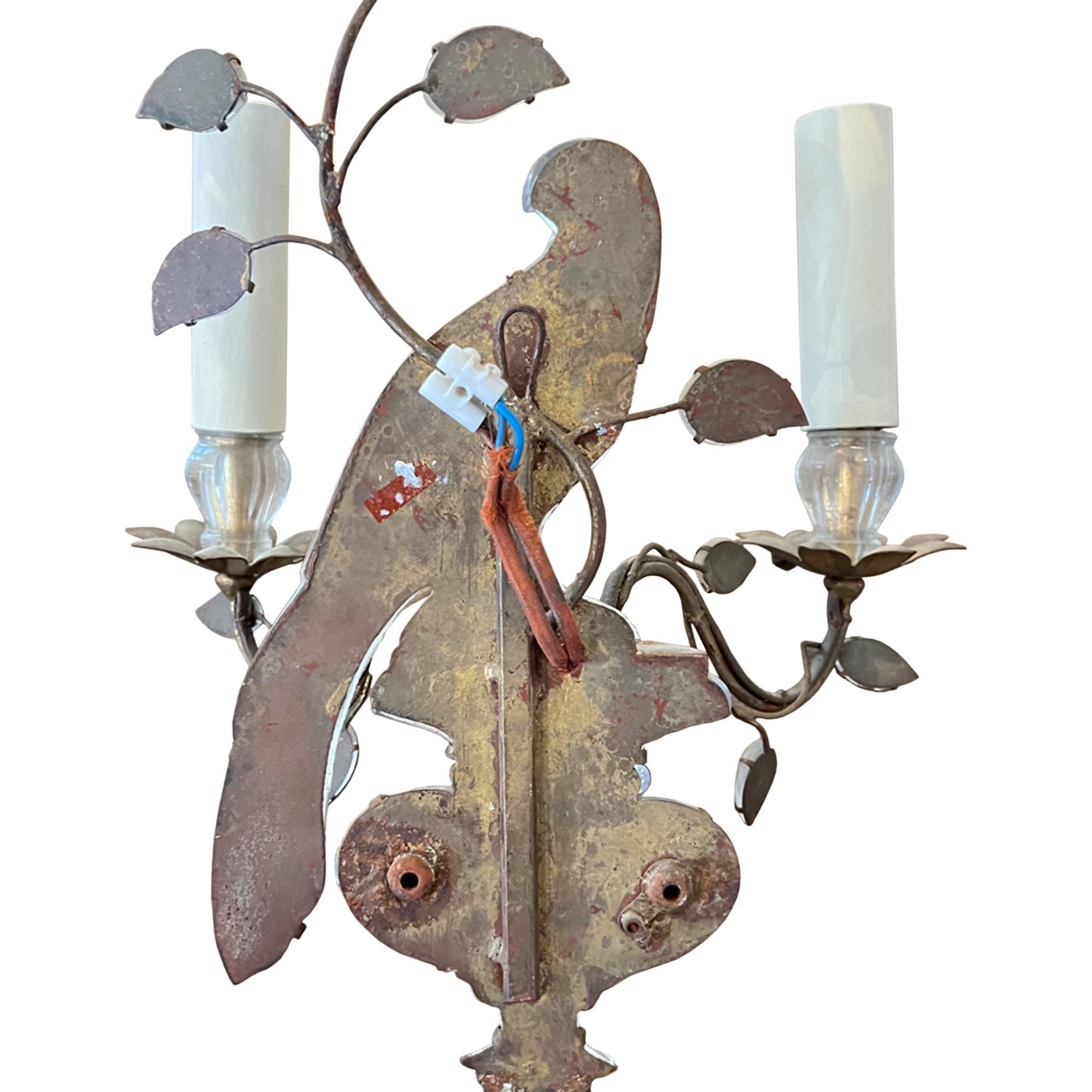 A Near Pair of Maison Baguès Wall Sconces With Urns and Parrots 1