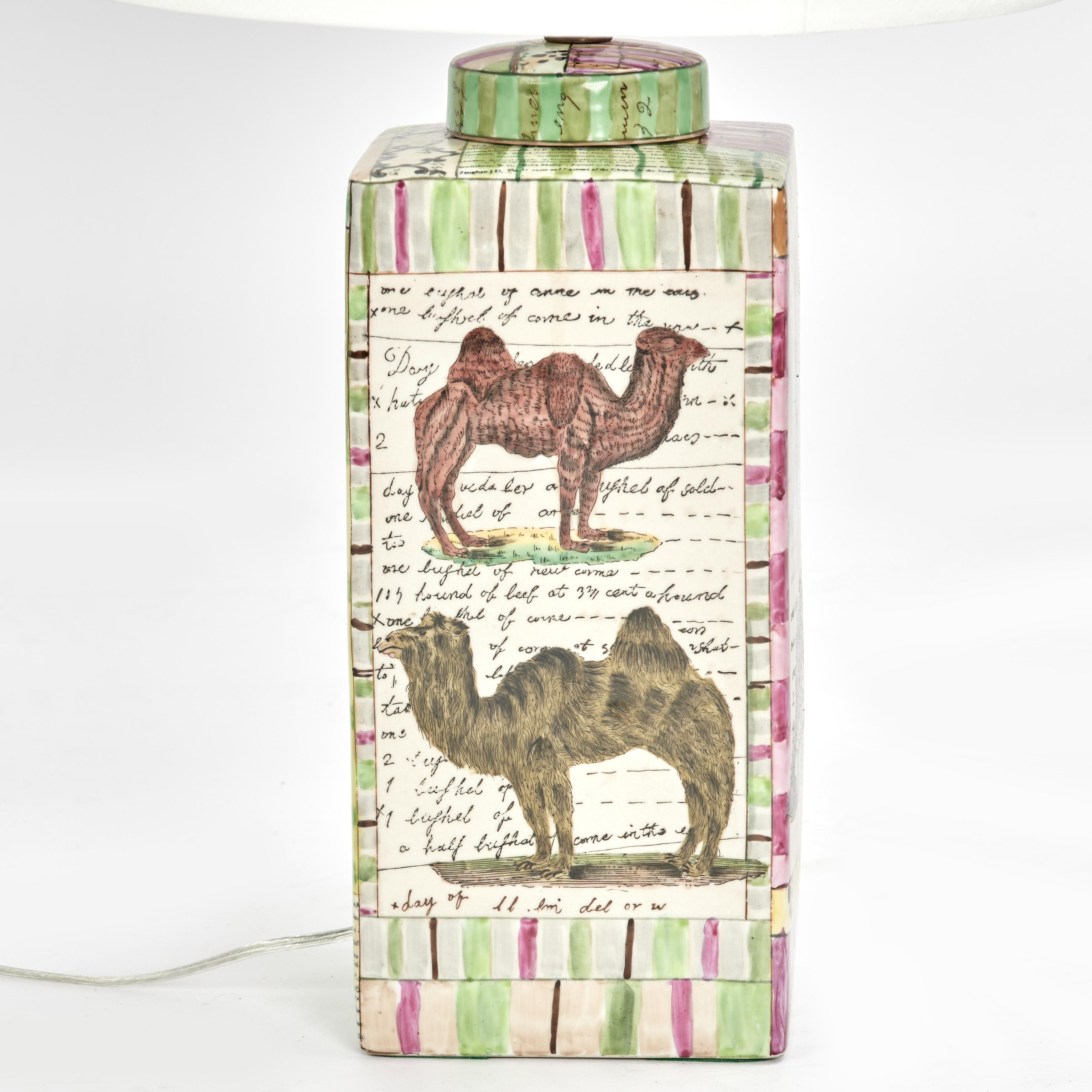 A Near Pair of  Safari Animal Porcelain Table Lamps by John Derian For Sale 3