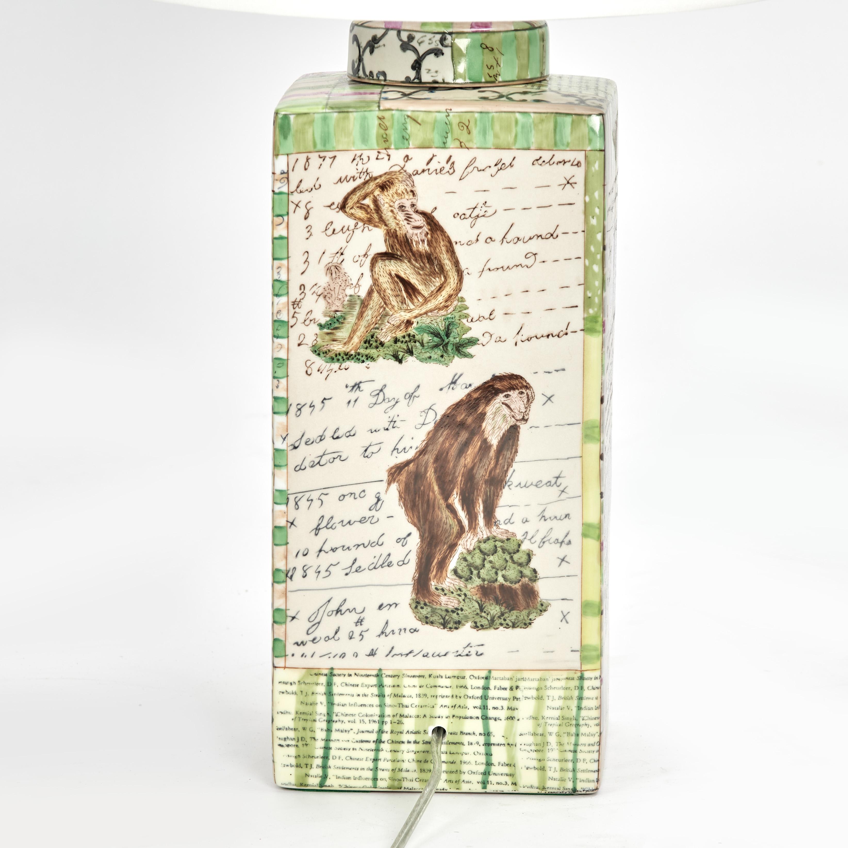 20th Century A Near Pair of  Safari Animal Porcelain Table Lamps by John Derian For Sale