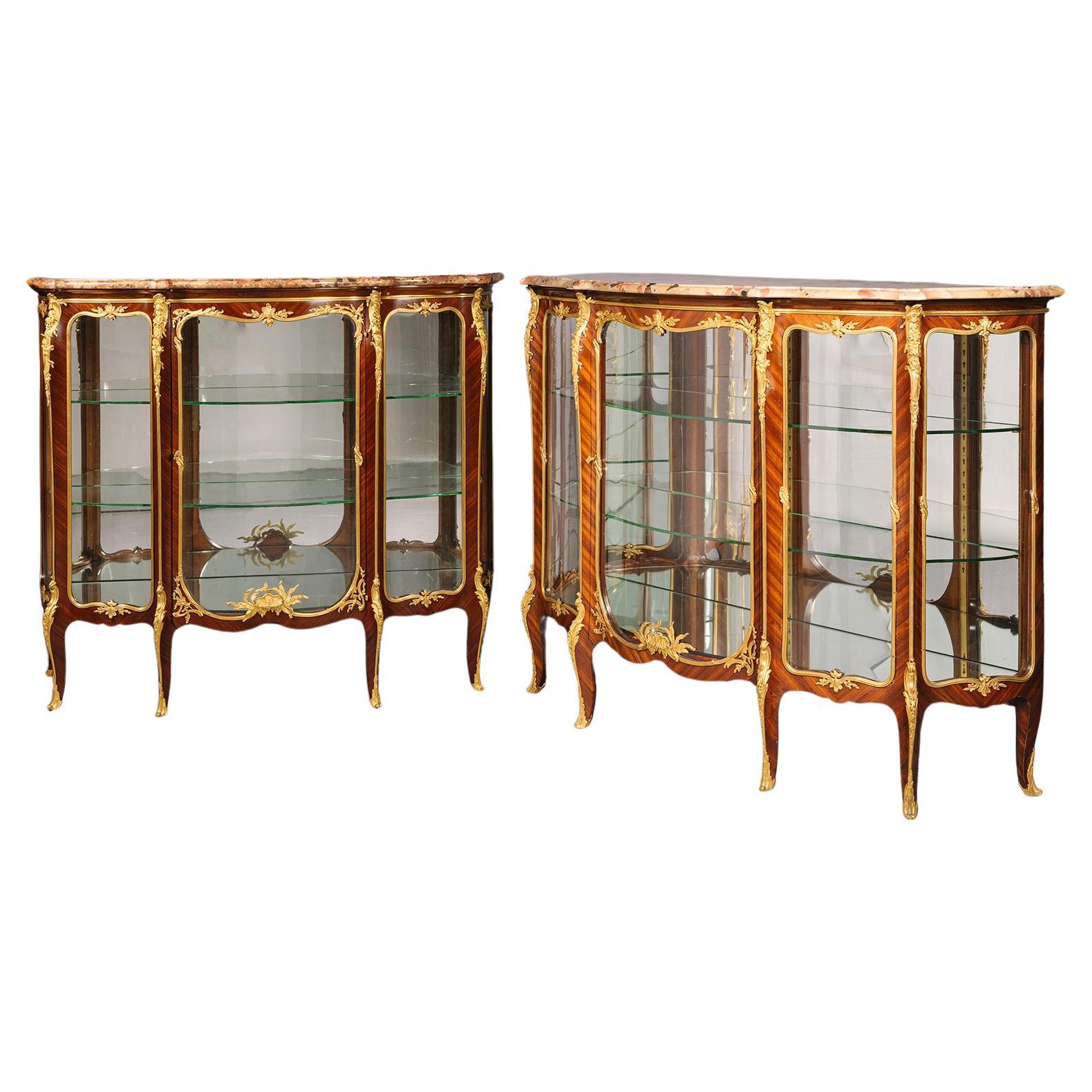 A Near Pair of Vitrine Cabinets, by François Linke, Paris