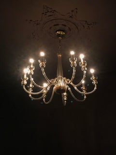 A Luxurious NEOCLASSICAL MURANO GLASS Ceiling Fixture by VERONESE, Italy, 1950