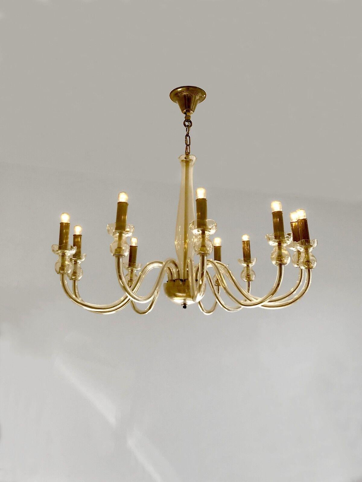 Neoclassical A Luxurious NEOCLASSICAL MURANO GLASS Ceiling Fixture by VERONESE, Italy, 1950 For Sale