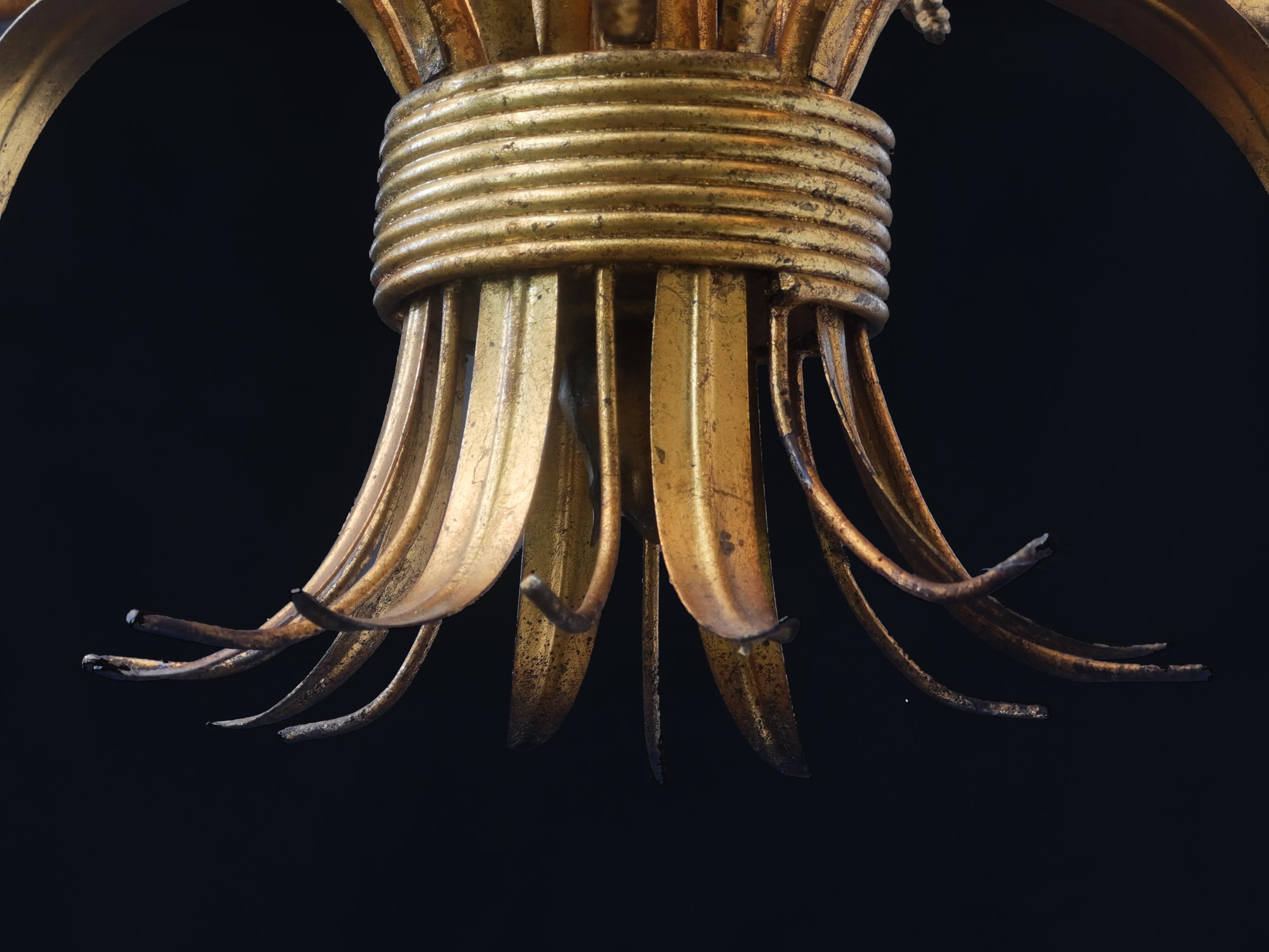 Milieu du XXe siècle NEO-CLASSICAL ART-DECO CHANDELIER PENDANT LAMPES by MAISON BAGUES, France 1960 en vente