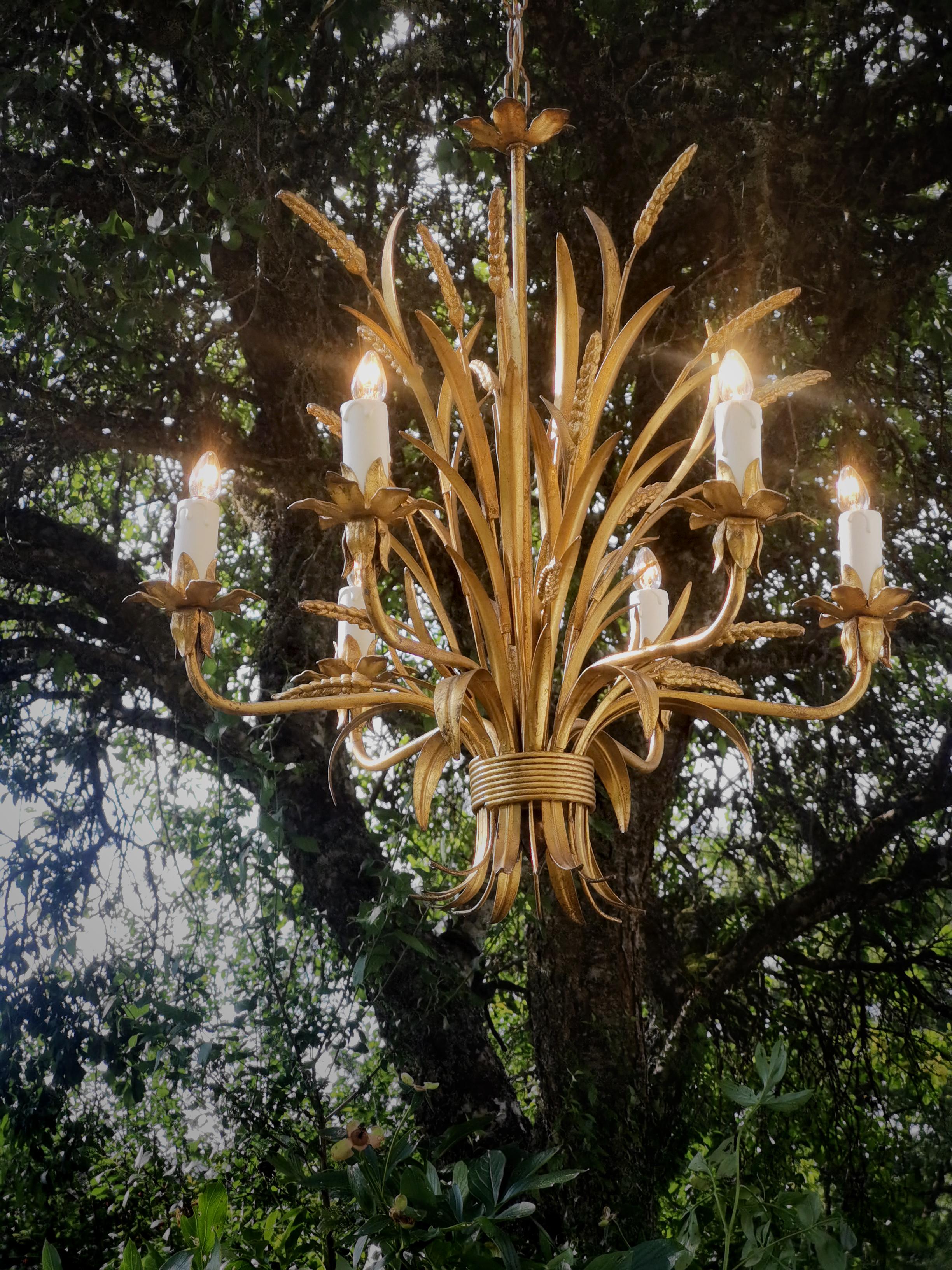 Laiton NEO-CLASSICAL ART-DECO CHANDELIER PENDANT LAMPES by MAISON BAGUES, France 1960 en vente