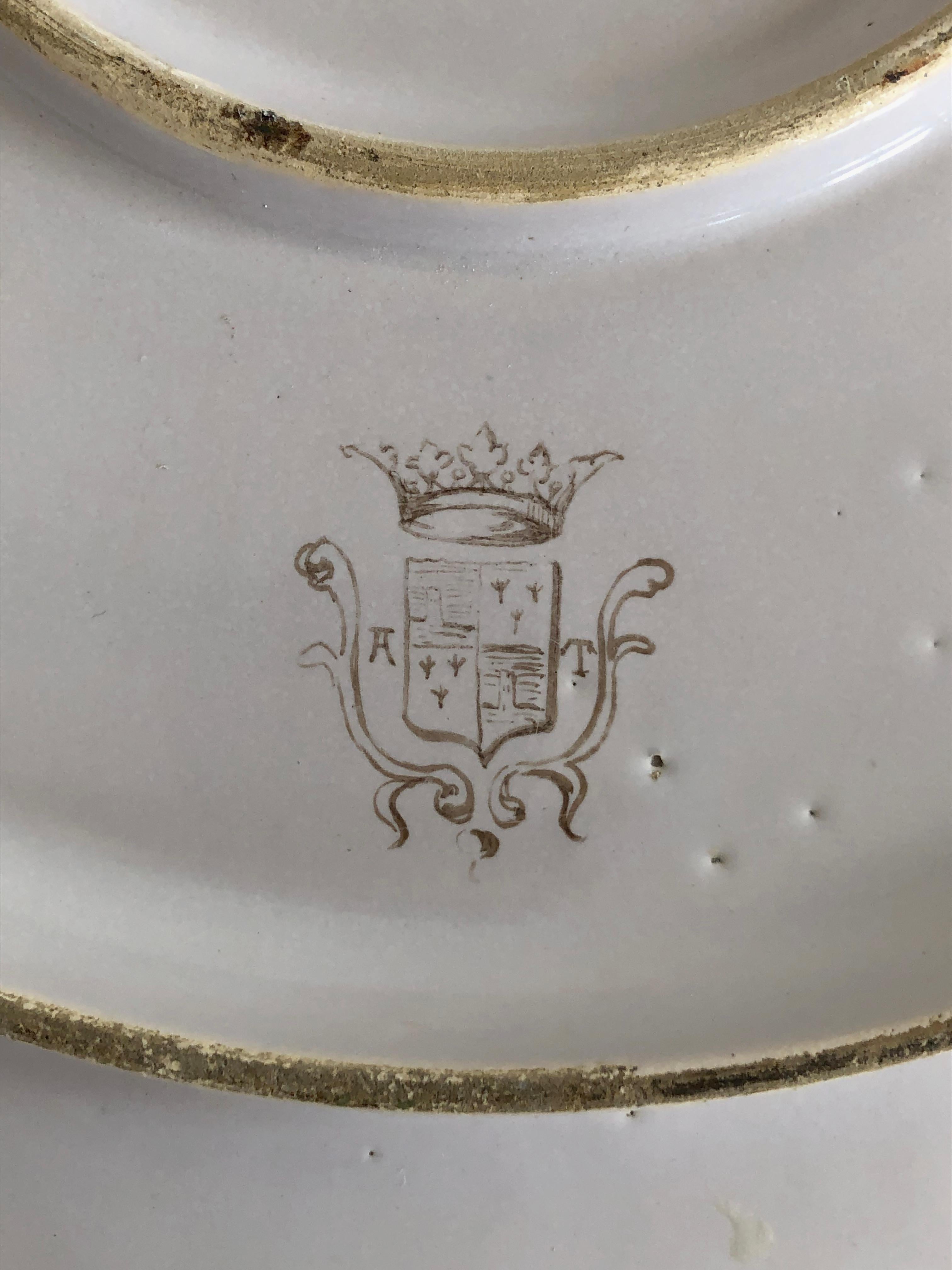 PIATTO DI CERAMICA NEOCLASSICA ART NOUVEAU DI EMILE BALON BLOIS SCHOOL Francia 1900 in vendita 9
