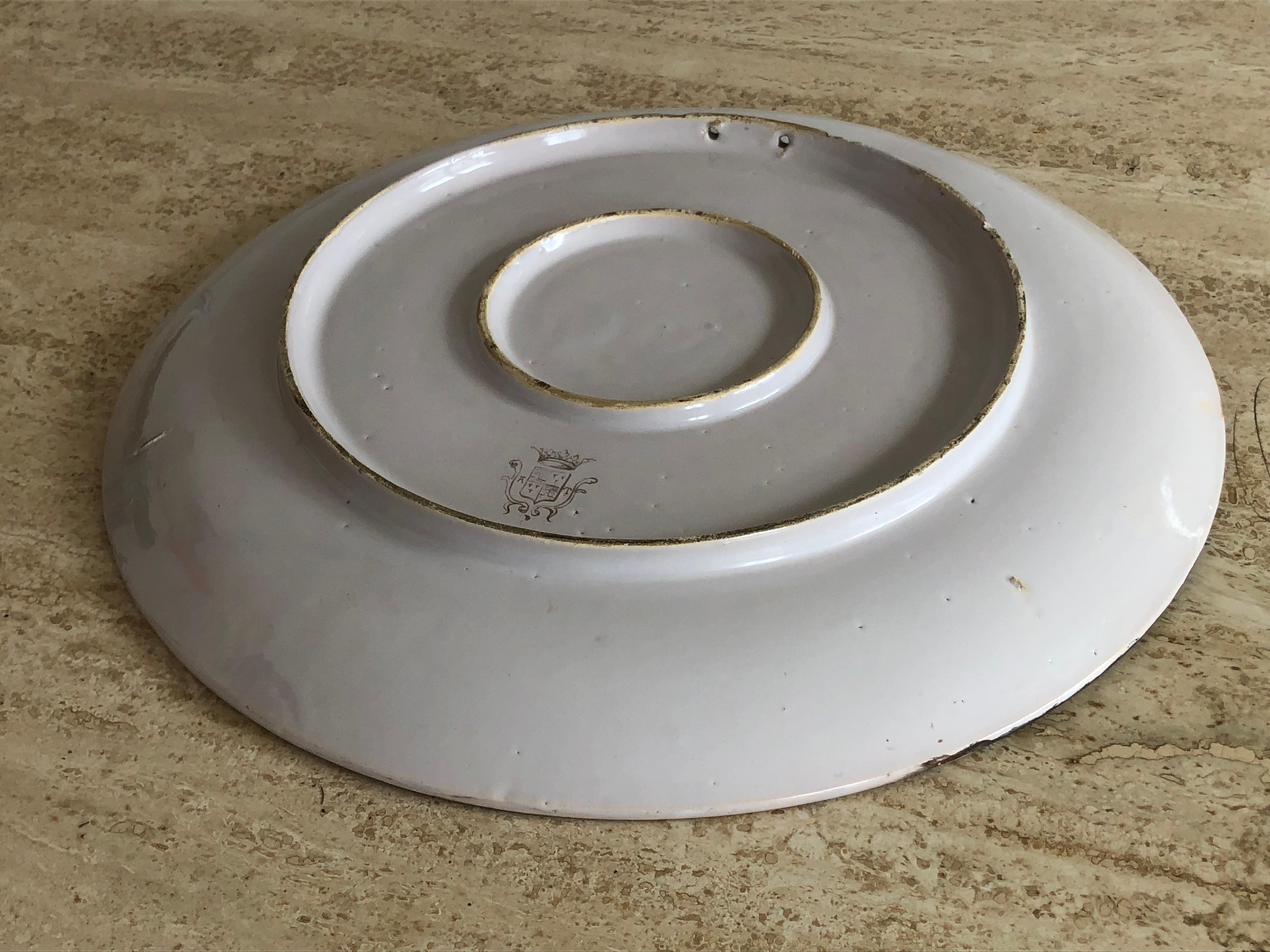 PIATTO DI CERAMICA NEOCLASSICA ART NOUVEAU DI EMILE BALON BLOIS SCHOOL Francia 1900 in vendita 11