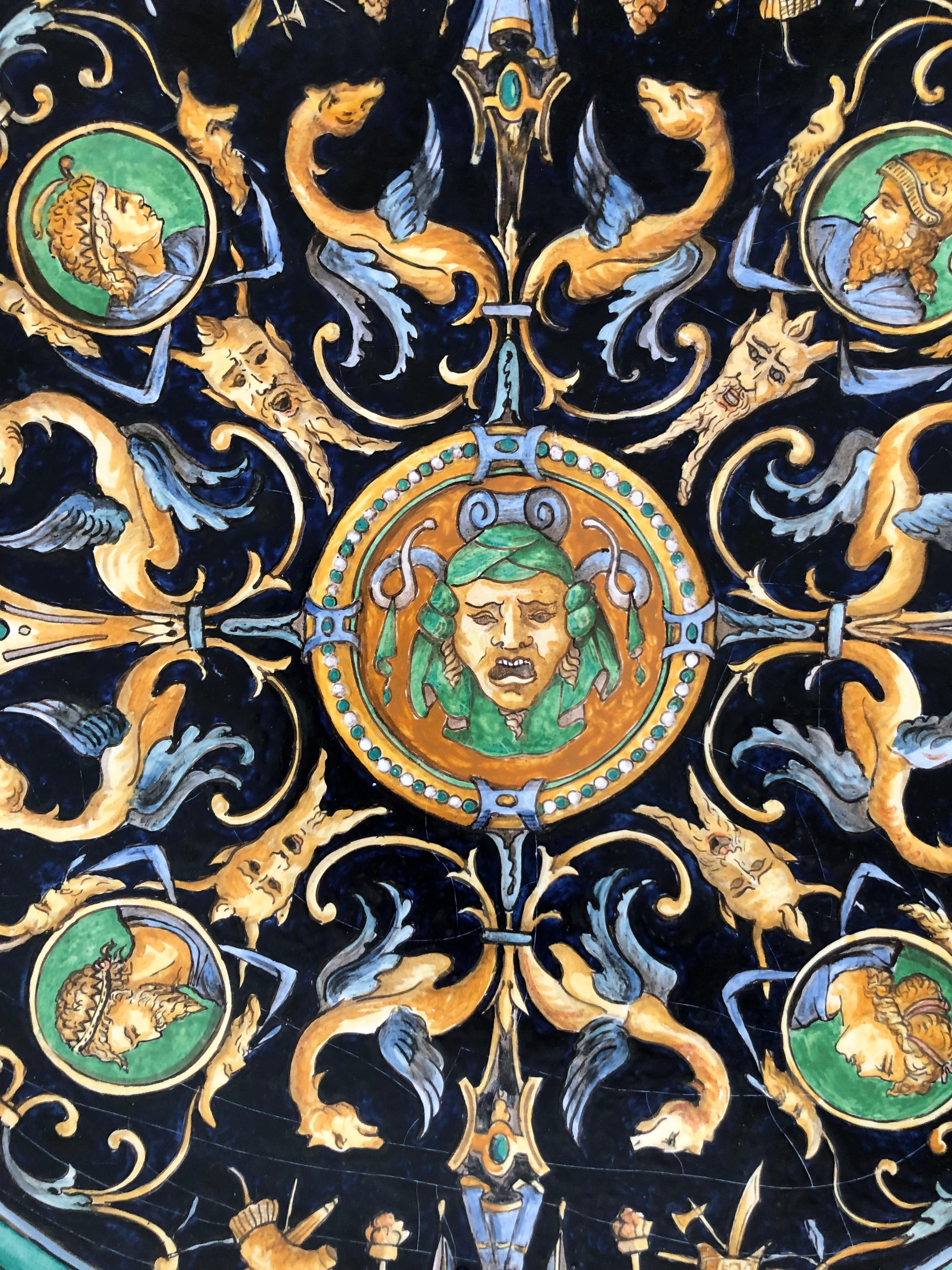 Francese PIATTO DI CERAMICA NEOCLASSICA ART NOUVEAU DI EMILE BALON BLOIS SCHOOL Francia 1900 in vendita