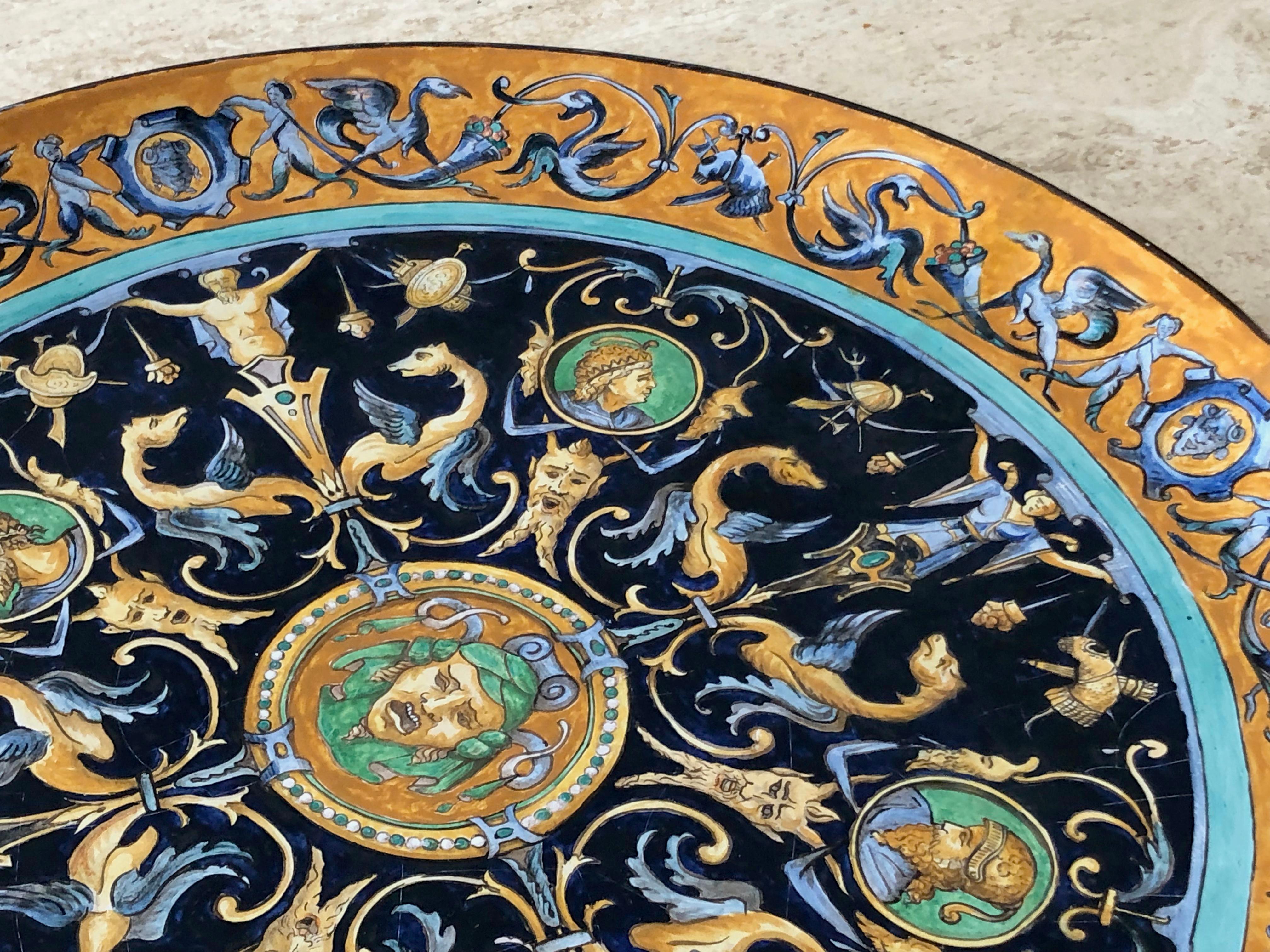 Inizio XX secolo PIATTO DI CERAMICA NEOCLASSICA ART NOUVEAU DI EMILE BALON BLOIS SCHOOL Francia 1900 in vendita