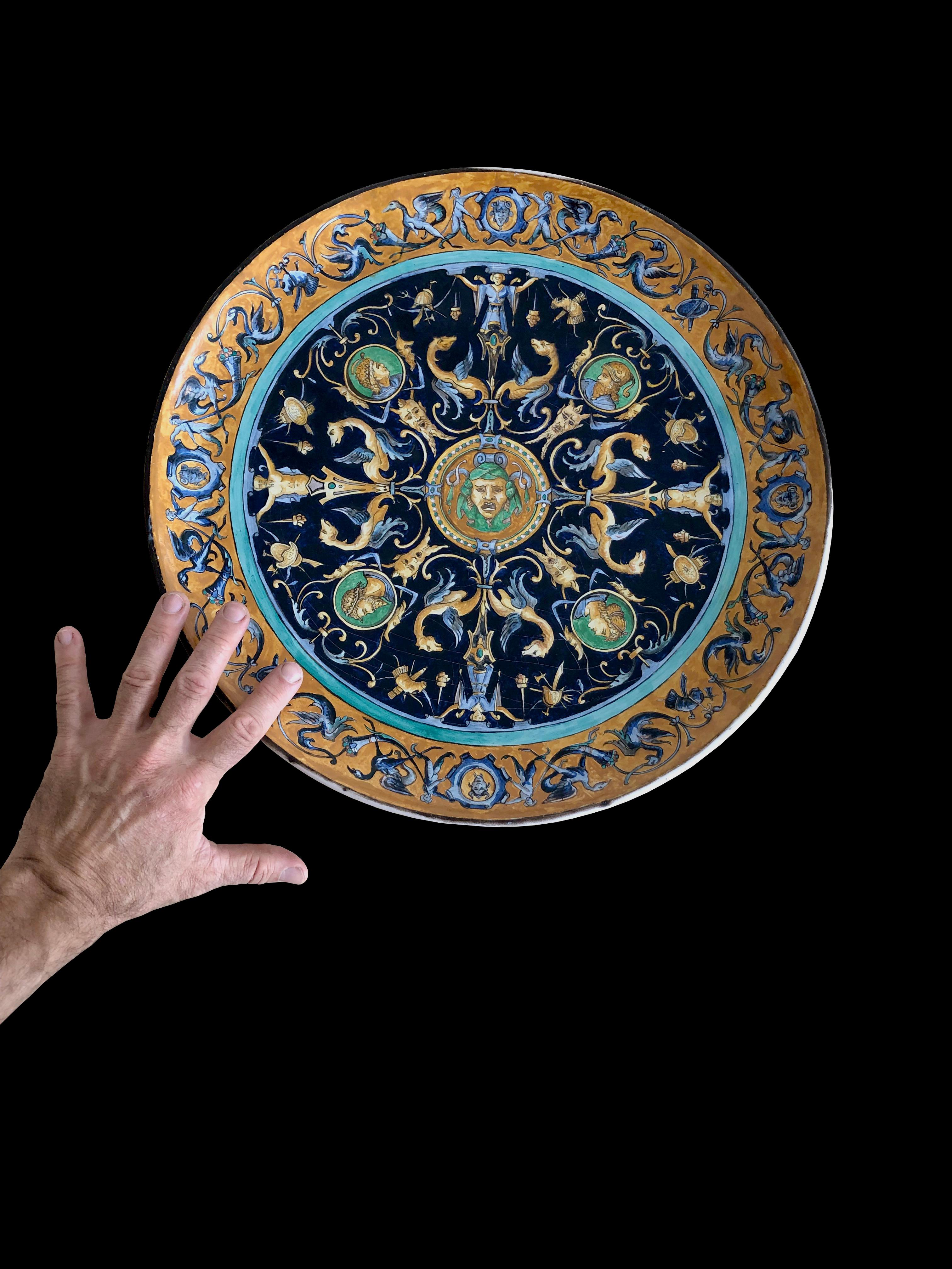 Ceramica PIATTO DI CERAMICA NEOCLASSICA ART NOUVEAU DI EMILE BALON BLOIS SCHOOL Francia 1900 in vendita