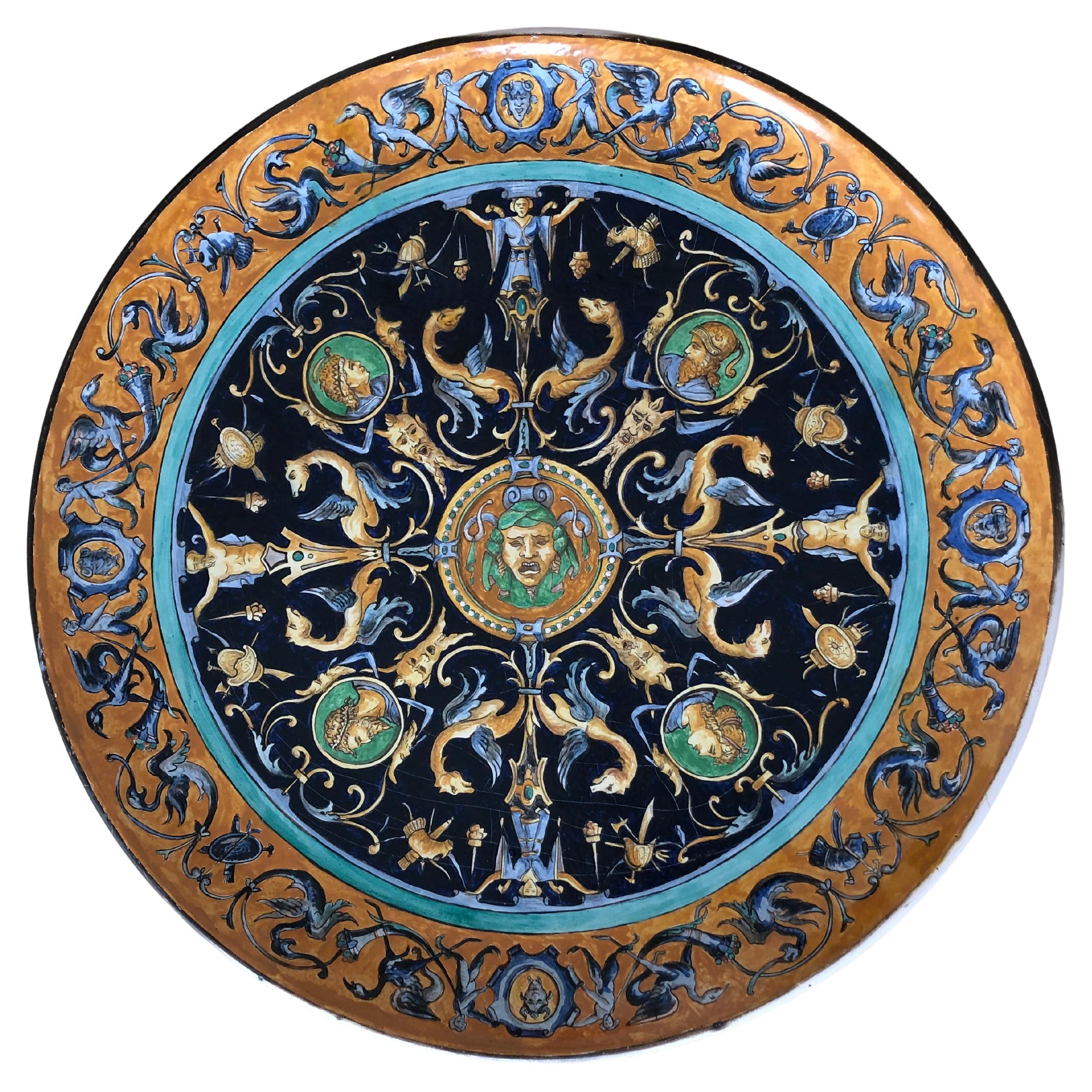 PIATTO DI CERAMICA NEOCLASSICA ART NOUVEAU DI EMILE BALON BLOIS SCHOOL Francia 1900 in vendita