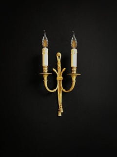 A NEO-CLASSICAL Bronze ART-DECO WALL APPLIQUE by MAISON BAGUES, France 1960